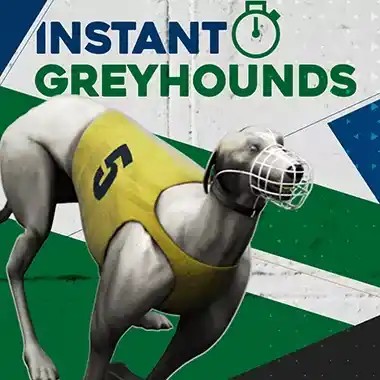 Official Crash Games logo: Instant Virtual Greyhounds by Leap Gaming at Betico Casino